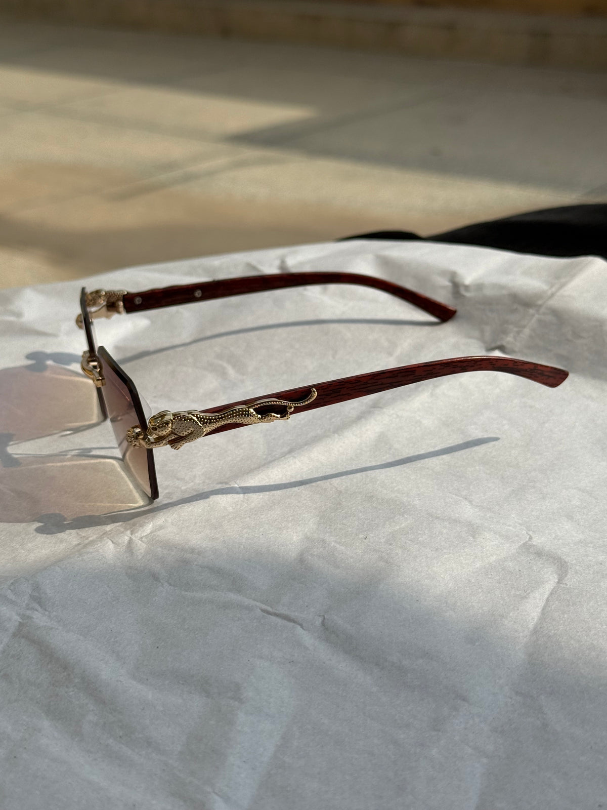 Cartier Panthère de Cartier Rimless Brown Gradient Sunglasses