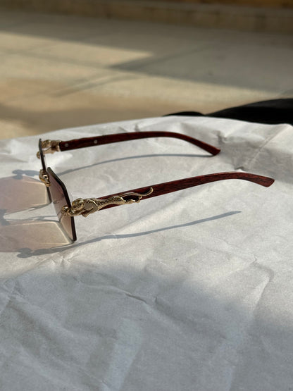 Cartier Panthère de Cartier Rimless Brown Gradient Sunglasses