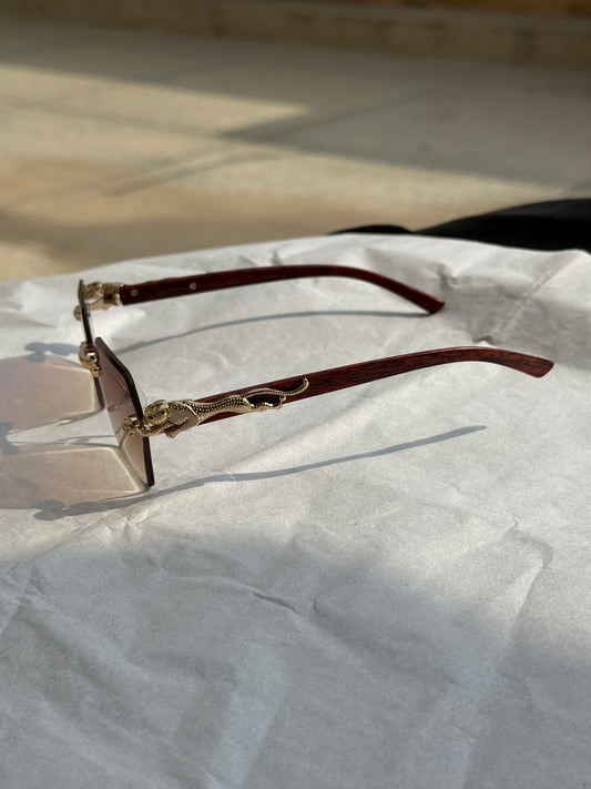 Cartier Panthère de Cartier Rimless Brown Gradient Sunglasses