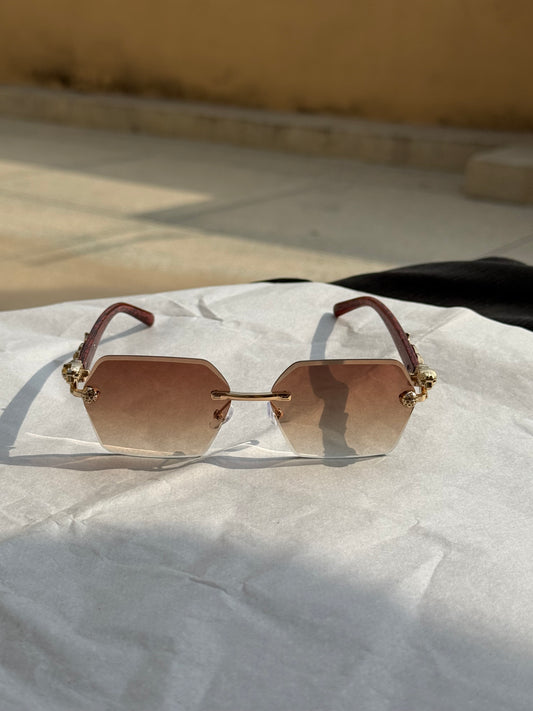 Cartier Panthère de Cartier Rimless Brown Gradient Sunglasses