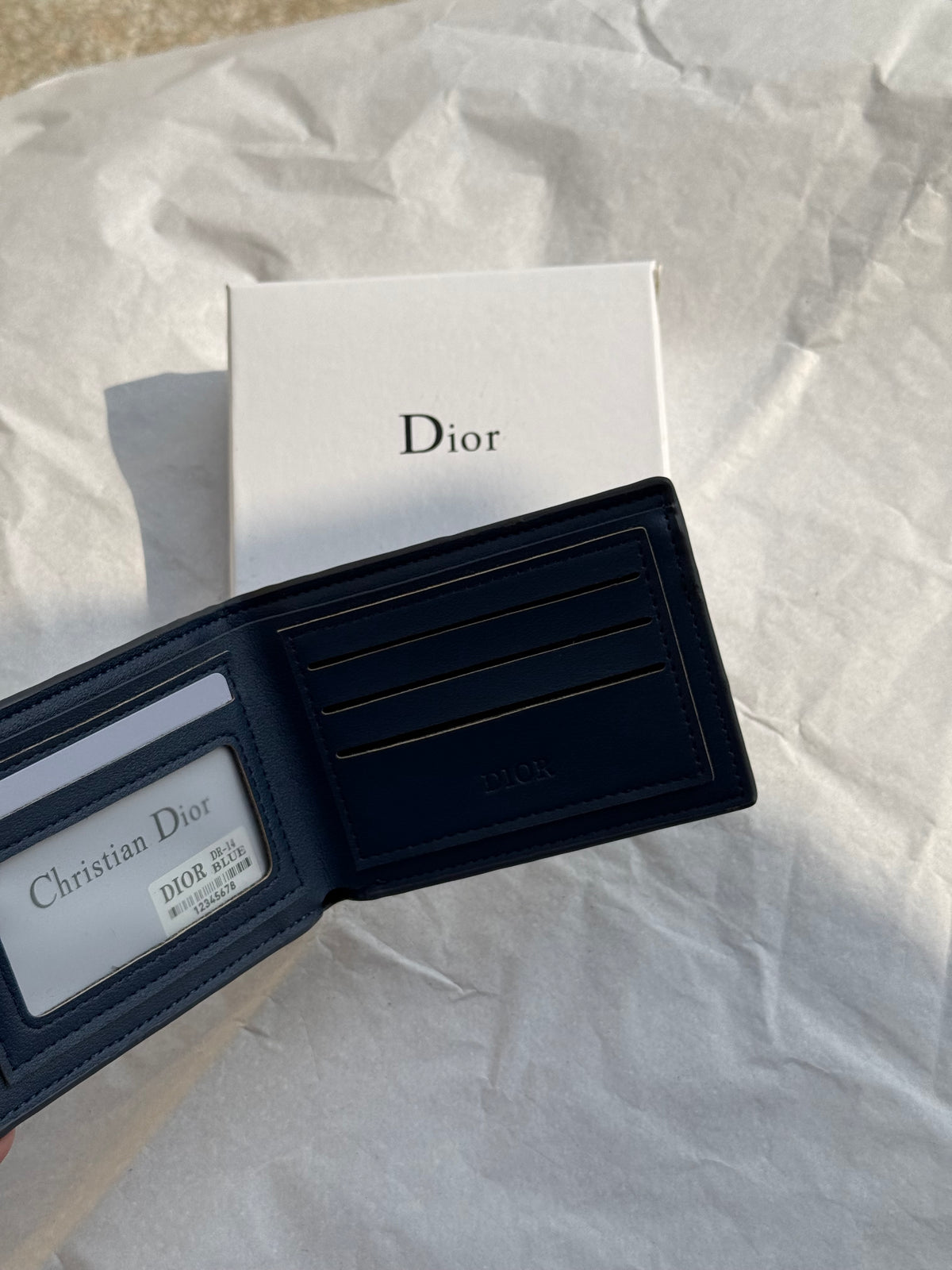 Dior-Style Monogram Pattern Bifold Wallet