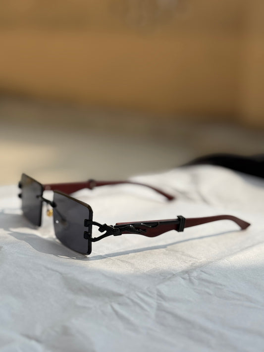 Cartier Panther Rimless Square Sunglasses