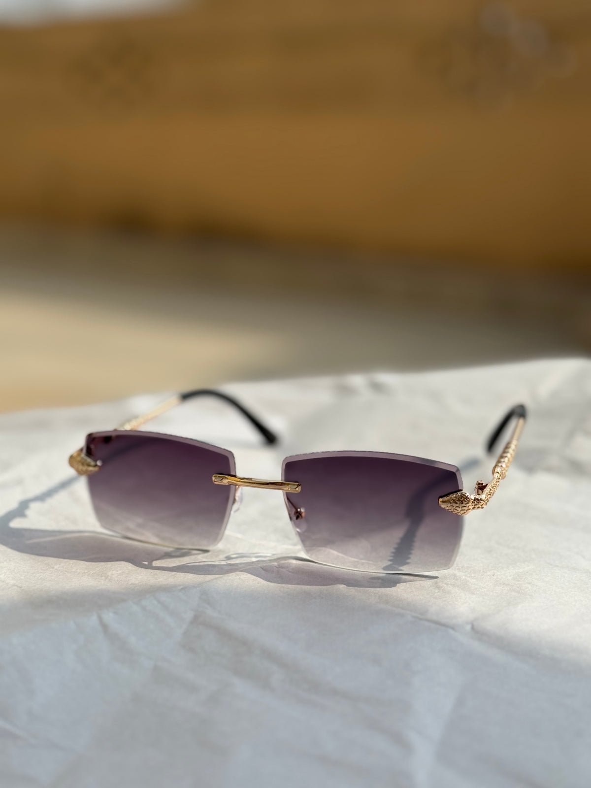 Bvlgari Serpenti Viper Rimless Purple Gradient Sunglasses