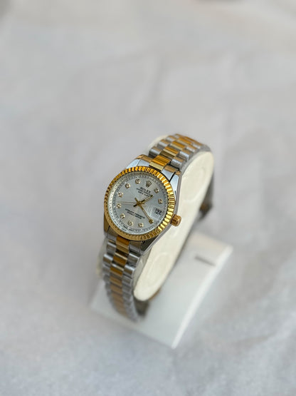 Ladies Rolex-Style Oyster Perpetual Luxury Watch