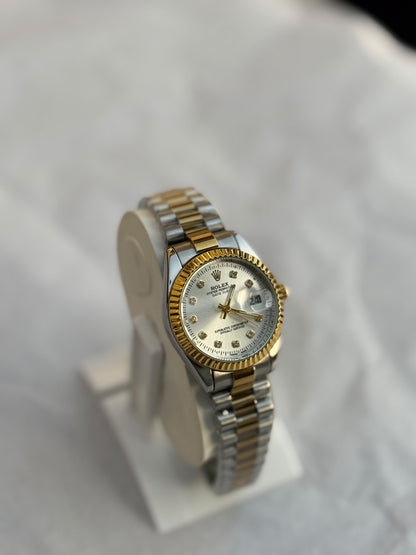 Ladies Rolex-Style Oyster Perpetual Luxury Watch