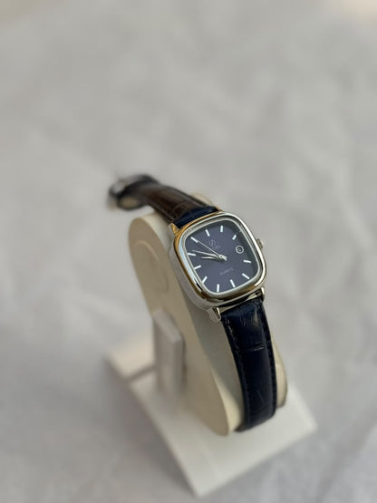 Flora Women’s Blue Dial Leather Strap Watch